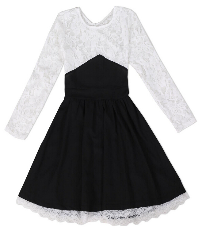 Short Long Sleeved  Lace Dress Size Large Style CL2355 main image 1