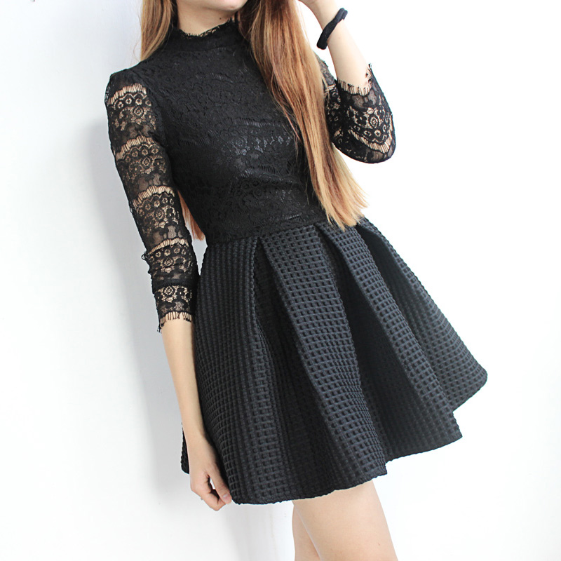 Lace Stitching Slim Princess Dress we31503po on Luulla