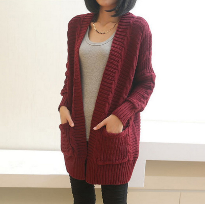 Retro Loose Longsleeved Cardigan Sweater Coat We91807po on Luulla