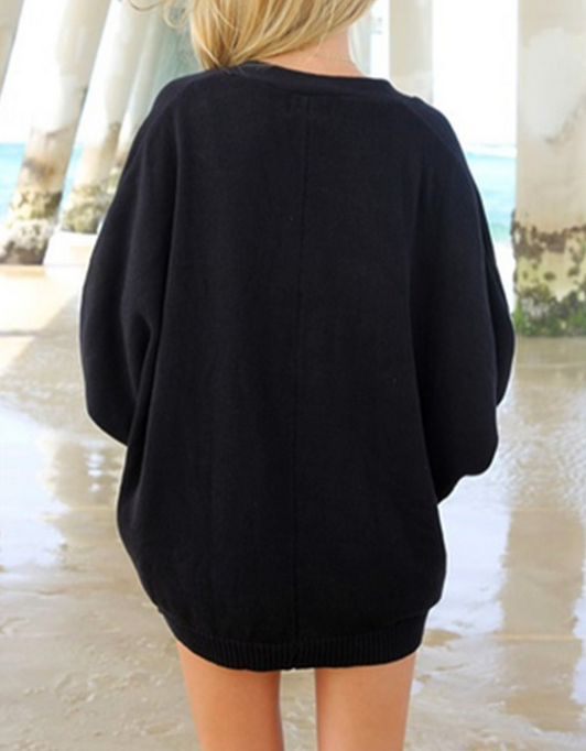 Buttoned Velvet Long Sleeve Loose Cardigan main image 1